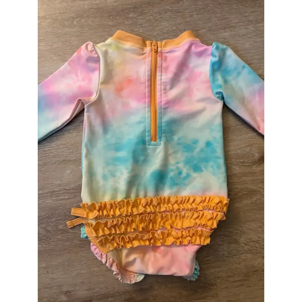 Ruffle butts Tie-dye swim suit